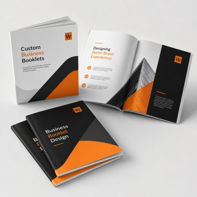 Business booklet design showcasing company profile and services